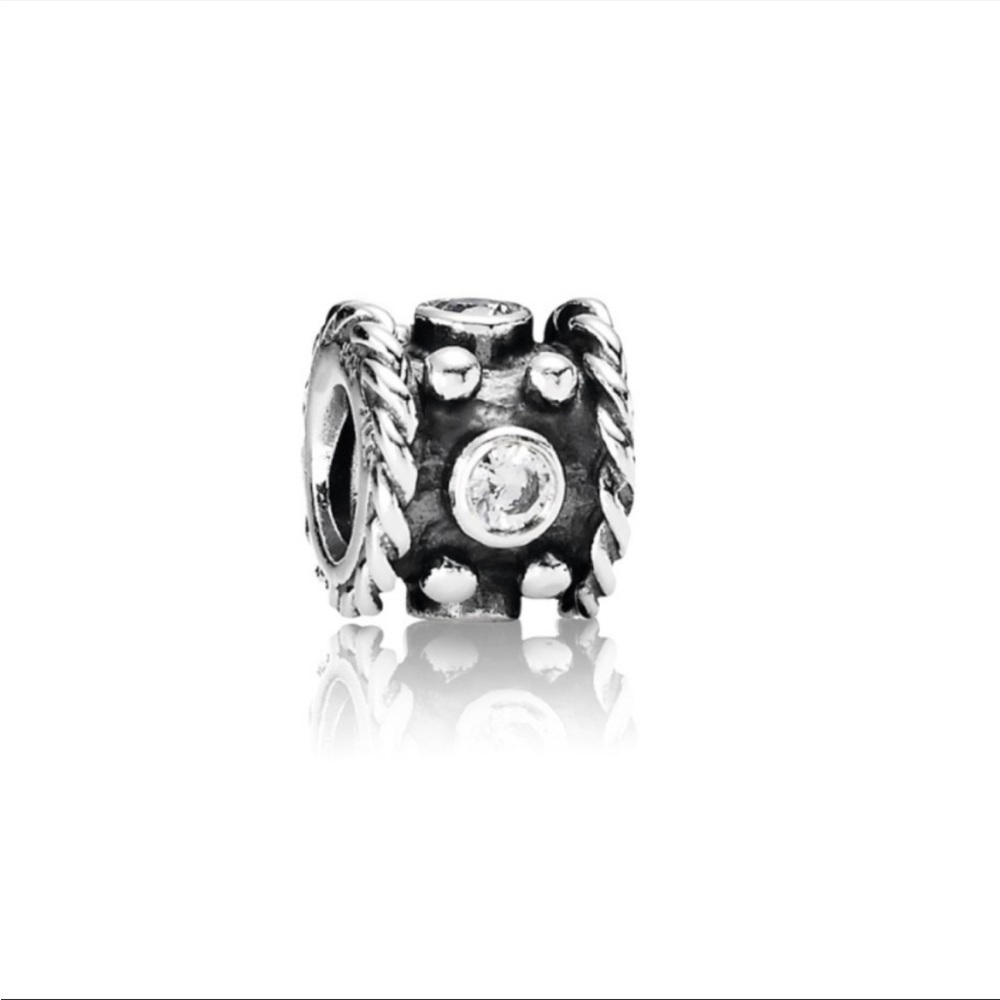 Pandora Authentic .925 Sterling Silver Oxy Crown Charm Cubic Zirconia Retired